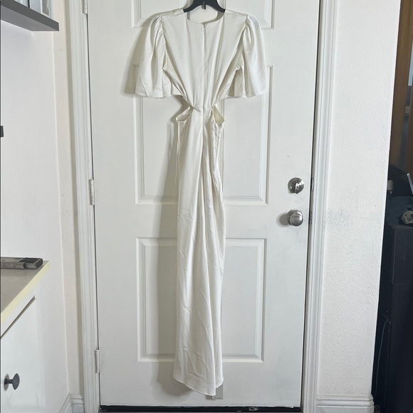 Abercrombie & Fitch Angel Sleeve O-Ring Cutout Maxi Dress XS Fairy Wedding - Picture 10 of 16